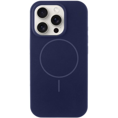 Чохол Silicone Case Full Protective (AA) NO LOGO with MagSafe для Apple iPhone 15 Pro (6.1") Темно-синій / Midnight blue