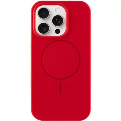Чохол Silicone Case Full Protective (AA) NO LOGO with MagSafe для Apple iPhone 15 Pro (6.1") Червоний / Red