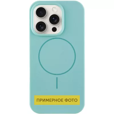 Чохол Silicone Case Full Protective (AA) NO LOGO with MagSafe для Apple iPhone 16 (6.1") Бірюзовий / Marine Green