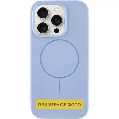 Чохол Silicone Case Full Protective (AA) NO LOGO with MagSafe для Apple iPhone 16 (6.1") Блакитний / Lilac Blue