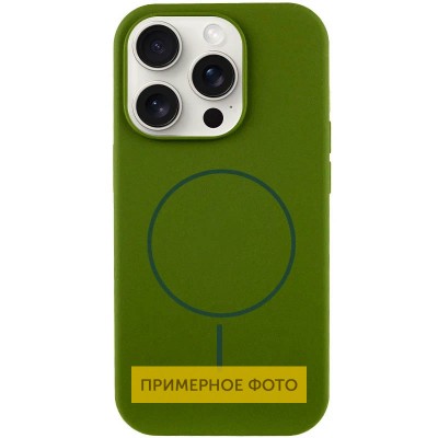 Чохол Silicone Case Full Protective (AA) NO LOGO with MagSafe для Apple iPhone 16 (6.1") Зелений / Dark Olive