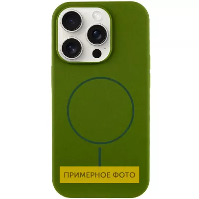Чохол Silicone Case Full Protective (AA) NO LOGO with MagSafe для Apple iPhone 16 (6.1") Зелений / Dark Olive