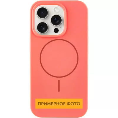 Чохол Silicone Case Full Protective (AA) NO LOGO with MagSafe для Apple iPhone 16 (6.1") Кавуновий / Watermelon red