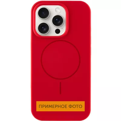 Чохол Silicone Case Full Protective (AA) NO LOGO with MagSafe для Apple iPhone 16 (6.1") Червоний / Red