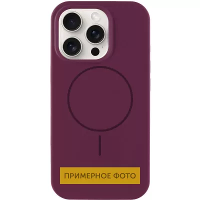 Чохол Silicone Case Full Protective (AA) NO LOGO with MagSafe для Apple iPhone 16 Plus (6.7") Бордовий / Plum