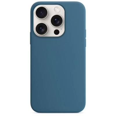 Чохол Silicone Case Full Protective (AA) NO LOGO для Apple iPhone 15 Pro (6.1") Синій / Blue Jay