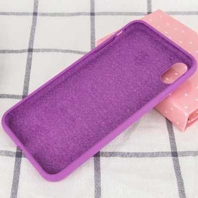 Чохол Silicone Case Full Protective (AA) NO LOGO для Apple iPhone X / XS (5.8") Фіолетовий / Grape