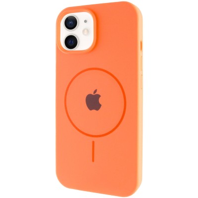 Чохол Silicone Case Full Protective (AA) with MagSafe для Apple iPhone 11 (6.1") Помаранчевий / Papaya