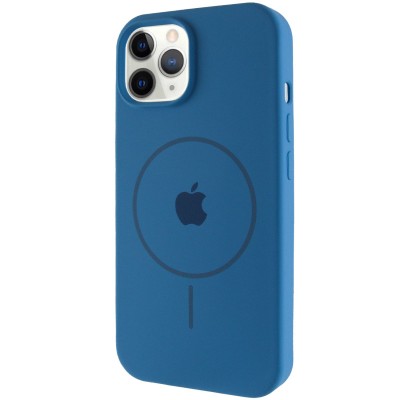Чохол Silicone Case Full Protective (AA) with MagSafe для Apple iPhone 11 Pro (5.8") Синій / Denim Blue