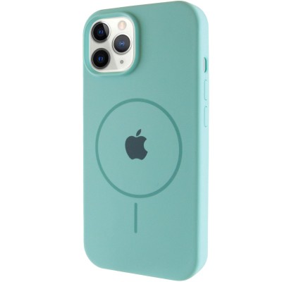Чохол Silicone Case Full Protective (AA) with MagSafe для Apple iPhone 11 Pro Max (6.5") Бірюзовий / Marine Green