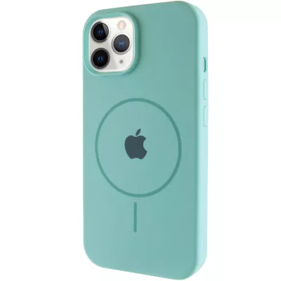 Чохол Silicone Case Full Protective (AA) with MagSafe для Apple iPhone 11 Pro Max (6.5") Бірюзовий / Marine Green