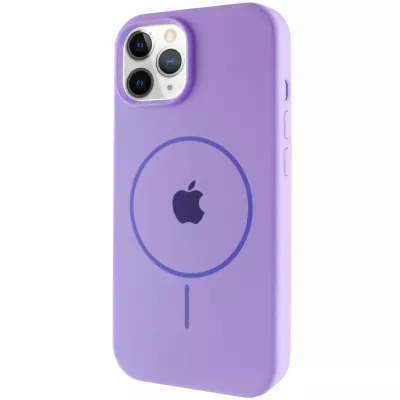 Чохол Silicone Case Full Protective (AA) with MagSafe для Apple iPhone 11 Pro Max (6.5") Бузковий / Dasheen