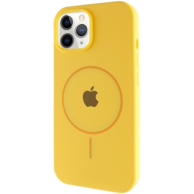 Чохол Silicone Case Full Protective (AA) with MagSafe для Apple iPhone 11 Pro Max (6.5") Жовтий / Yellow