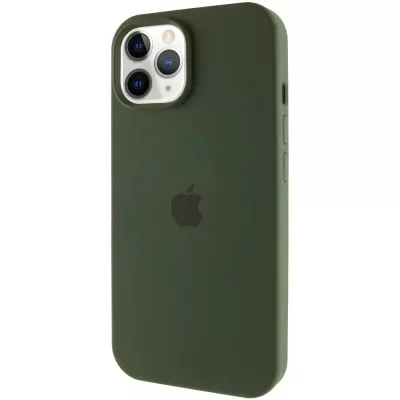 Чохол Silicone Case Full Protective (AA) with MagSafe для Apple iPhone 11 Pro Max (6.5") Зелений / Cyprus Green
