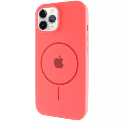 Чохол Silicone Case Full Protective (AA) with MagSafe для Apple iPhone 11 Pro Max (6.5") Кавуновий / Watermelon red