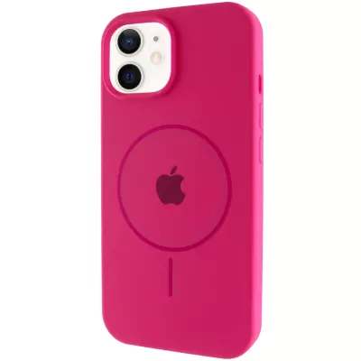 Чохол Silicone Case Full Protective (AA) with MagSafe для Apple iPhone 11 Pro Max (6.5") Малиновий / Dragon Fruit