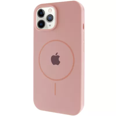Чохол Silicone Case Full Protective (AA) with MagSafe для Apple iPhone 11 Pro Max (6.5") Рожевий / Pink Sand