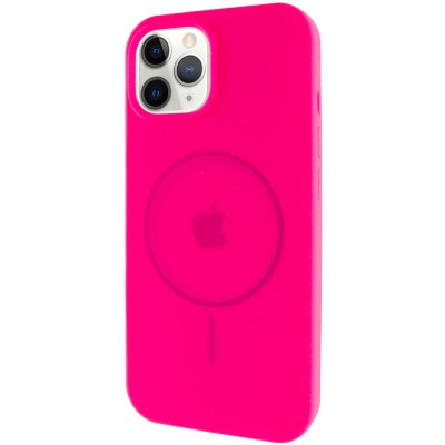 Чохол Silicone Case Full Protective (AA) with MagSafe для Apple iPhone 12 Pro / 12 (6.1") Рожевий / Barbie pink