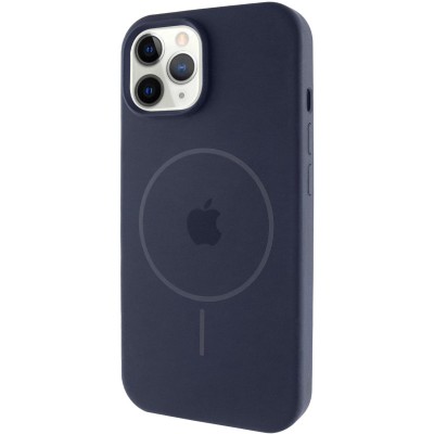 Чохол Silicone Case Full Protective (AA) with MagSafe для Apple iPhone 12 Pro / 12 (6.1") Темно-синій / Midnight blue