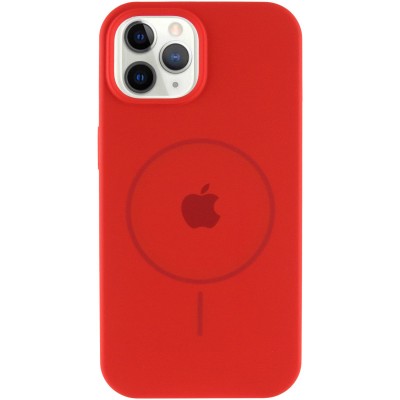 Чохол Silicone Case Full Protective (AA) with MagSafe для Apple iPhone 12 Pro / 12 (6.1") Червоний / Red