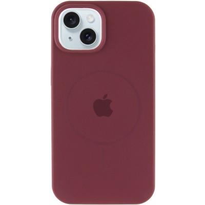 Чохол Silicone Case Full Protective (AA) with MagSafe для Apple iPhone 13 (6.1") Бордовий / Plum