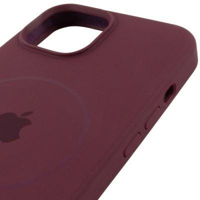 Чохол Silicone Case Full Protective (AA) with MagSafe для Apple iPhone 13 (6.1") Бордовий / Plum