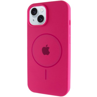 Чохол Silicone Case Full Protective (AA) with MagSafe для Apple iPhone 13 (6.1") Малиновий / Dragon Fruit
