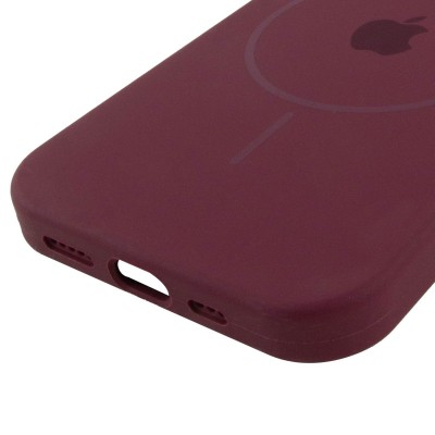 Чохол Silicone Case Full Protective (AA) with MagSafe для Apple iPhone 14 (6.1") Бордовий / Plum