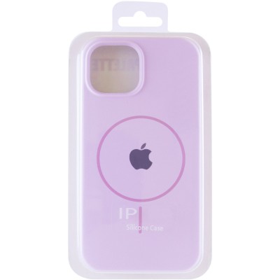 Чохол Silicone Case Full Protective (AA) with MagSafe для Apple iPhone 14 (6.1") Бузковий / Lilac