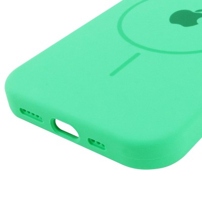 Чохол Silicone Case Full Protective (AA) with MagSafe для Apple iPhone 14 (6.1") Зелений / Spearmint