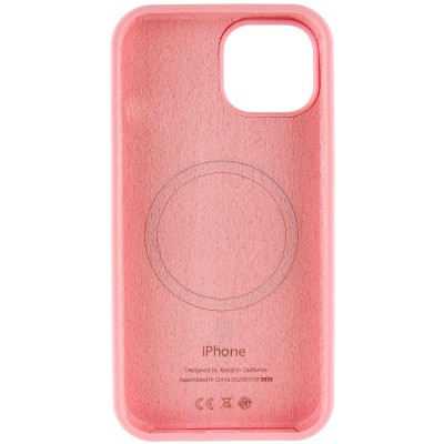 Чохол Silicone Case Full Protective (AA) with MagSafe для Apple iPhone 14 (6.1") Рожевий / Light pink