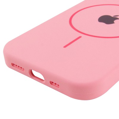 Чохол Silicone Case Full Protective (AA) with MagSafe для Apple iPhone 14 (6.1") Рожевий / Light pink