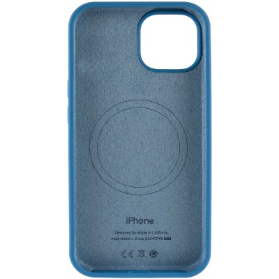 Чохол Silicone Case Full Protective (AA) with MagSafe для Apple iPhone 14 (6.1") Синій / Denim Blue