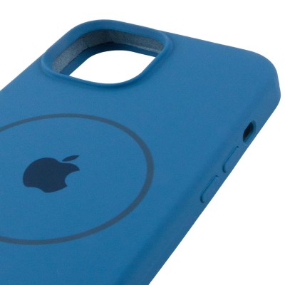 Чохол Silicone Case Full Protective (AA) with MagSafe для Apple iPhone 14 (6.1") Синій / Denim Blue