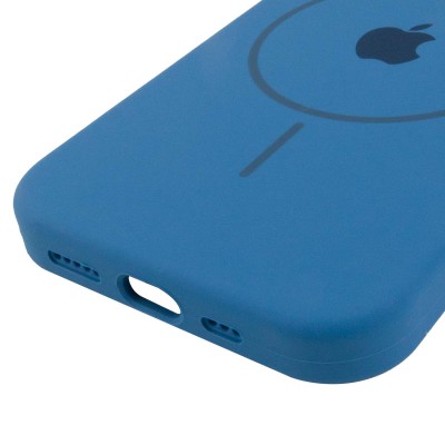 Чохол Silicone Case Full Protective (AA) with MagSafe для Apple iPhone 14 (6.1") Синій / Denim Blue