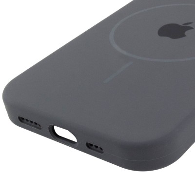 Чохол Silicone Case Full Protective (AA) with MagSafe для Apple iPhone 14 (6.1") Сірий / Dark Gray