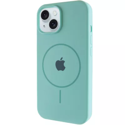 Чохол Silicone Case Full Protective (AA) with MagSafe для Apple iPhone 14 Plus (6.7") Бірюзовий / Marine Green