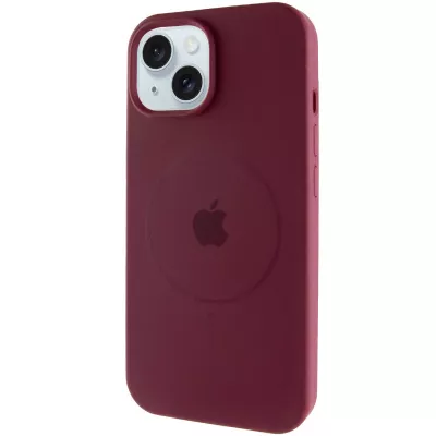 Чохол Silicone Case Full Protective (AA) with MagSafe для Apple iPhone 14 Plus (6.7") Бордовий / Plum