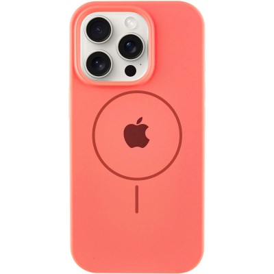 Чохол Silicone Case Full Protective (AA) with MagSafe для Apple iPhone 14 Pro Max (6.7") Кавуновий / Watermelon red