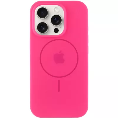 Чохол Silicone Case Full Protective (AA) with MagSafe для Apple iPhone 14 Pro Max (6.7") Рожевий / Barbie pink