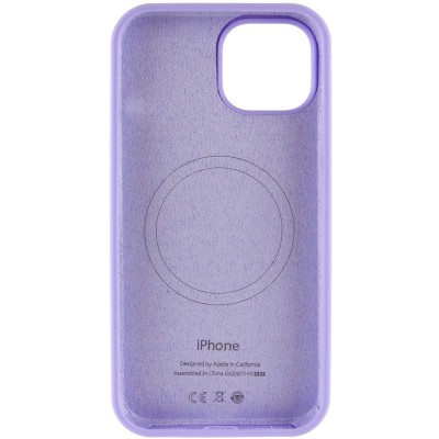 Чохол Silicone Case Full Protective (AA) with MagSafe для Apple iPhone 15 (6.1") Бузковий / Dasheen