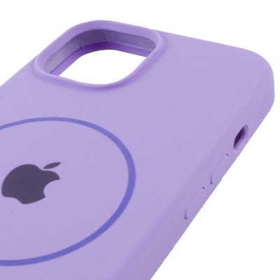Чохол Silicone Case Full Protective (AA) with MagSafe для Apple iPhone 15 (6.1") Бузковий / Dasheen