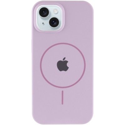 Чохол Silicone Case Full Protective (AA) with MagSafe для Apple iPhone 15 (6.1") Бузковий / Lilac