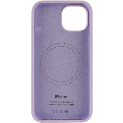 Чохол Silicone Case Full Protective (AA) with MagSafe для Apple iPhone 15 (6.1") Бузковий / Lilac