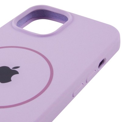 Чохол Silicone Case Full Protective (AA) with MagSafe для Apple iPhone 15 (6.1") Бузковий / Lilac