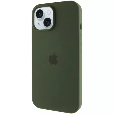 Чохол Silicone Case Full Protective (AA) with MagSafe для Apple iPhone 15 (6.1") Зелений / Cyprus Green