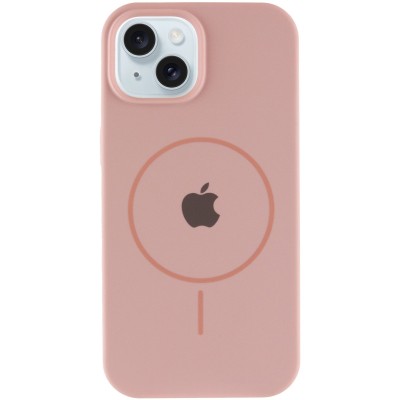Чохол Silicone Case Full Protective (AA) with MagSafe для Apple iPhone 15 (6.1") Рожевий / Pink Sand
