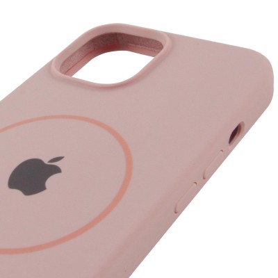 Чохол Silicone Case Full Protective (AA) with MagSafe для Apple iPhone 15 (6.1") Рожевий / Pink Sand