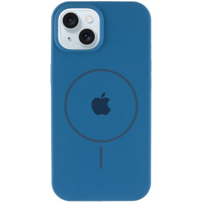 Чохол Silicone Case Full Protective (AA) with MagSafe для Apple iPhone 15 (6.1") Синій / Denim Blue