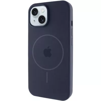 Чохол Silicone Case Full Protective (AA) with MagSafe для Apple iPhone 15 (6.1") Темно-синій / Midnight blue